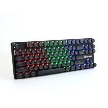 2021 hot sale new arrival high quality 87 keys led  Backlight Rainbow or green backlit gaming  portable bluetooth  wire keyboard